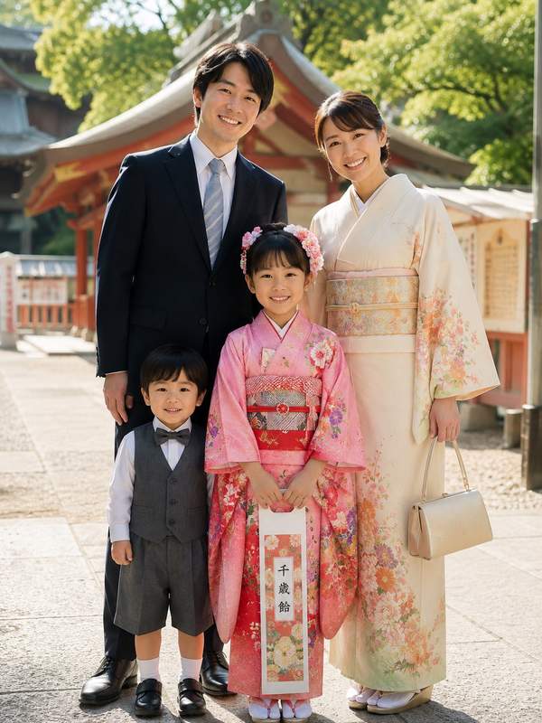 七五三の家族写真